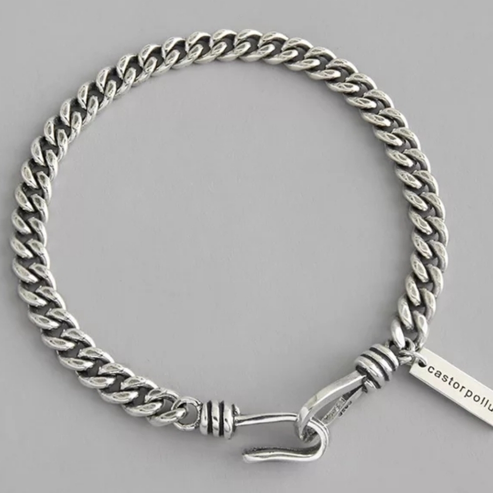 NEW S925 Unisex Castor Pollux Bangle Bracelet - Picture 1 of 13